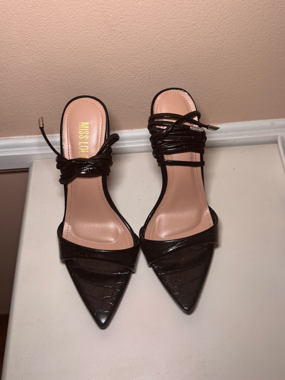 Miss Lola Pointed Strappy Heels